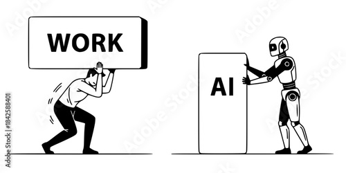 Human Effort vs. AI Efficiency: Automation Advantage. Job Competition.