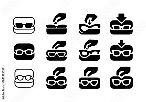 Summer Clothes Logo Set. Putting away summer clothes. Icon set.