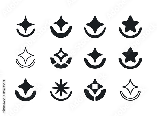 Joyful Icon Collection. Joy. Icon set. Set Logo of Joy: Star Spa