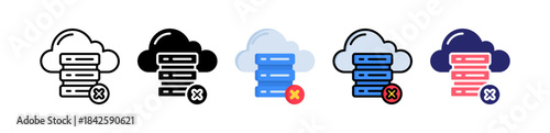 Serverless Computing Multiple Style Icon Set Collection. 