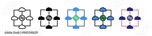 Multiple Cloud Multiple Style Icon Set Collection. 