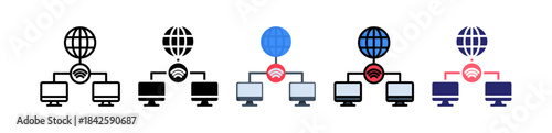 Remote Access Multiple Style Icon Set Collection. 