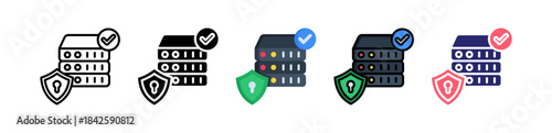 Data Protection Multiple Style Icon Set Collection. 