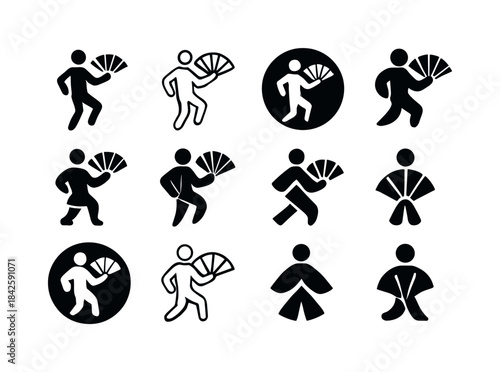 Traditional Dance Icons. Learning traditional dance steps. Icon