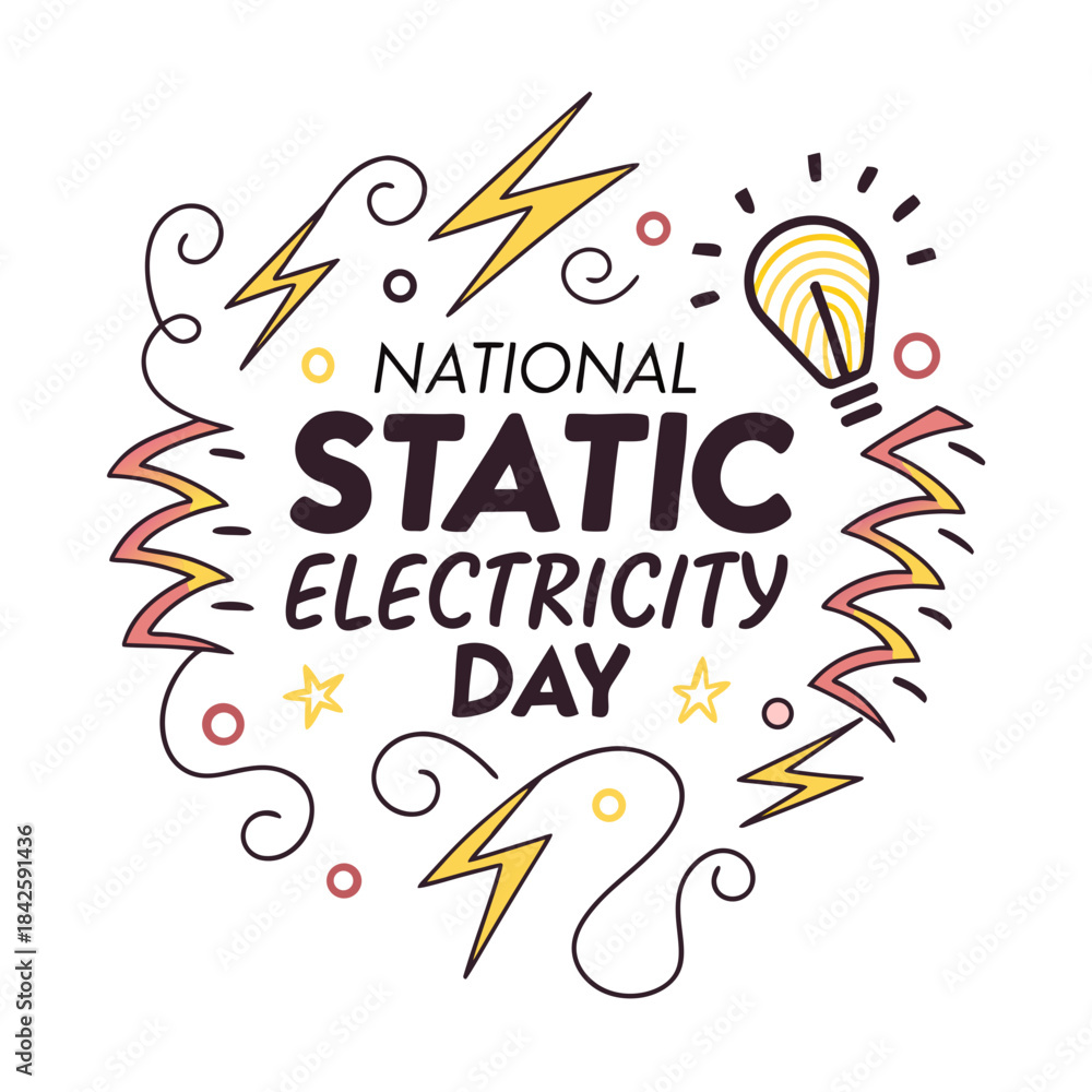Fototapeta premium NATIONAL STATIC ELECTRICITY DAY vector illustration isolated on white background