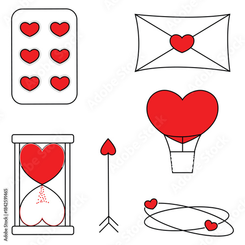 Creative Heart Symbol Icons for Love-Themed Designs