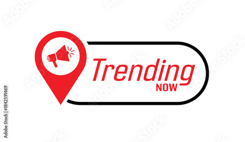 Free Download Trending Now text information sign - GFXLoad