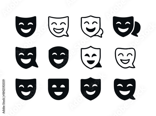 Joke Telling Icons. joke telling. Icon set. Set Logo of joke tel