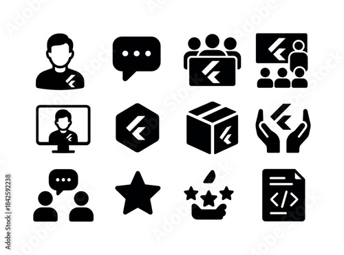 Flutter Icon Set. Flutter community. Solid icon set of Flutter c