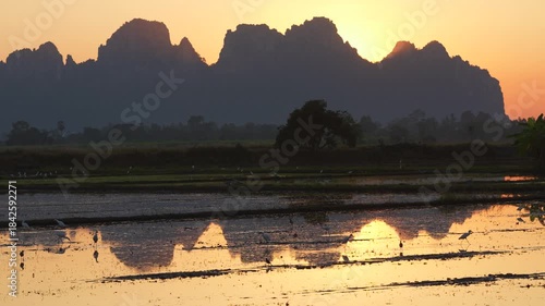 sunset over the mountain