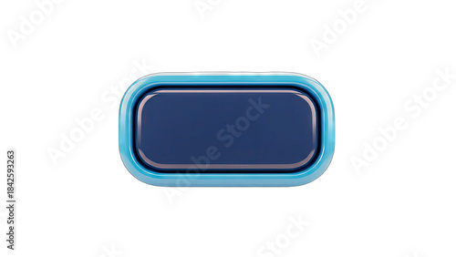 Blue Button on White Background