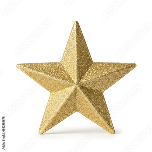 Golden star decoration isolated on white background