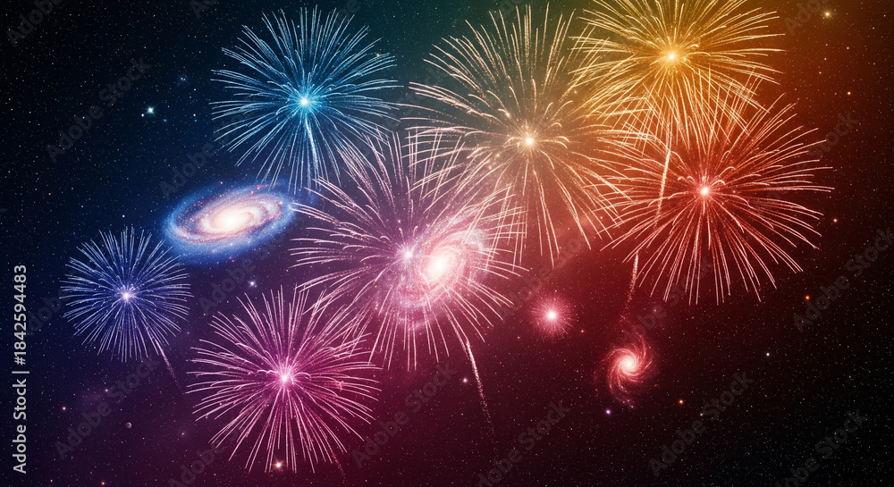 Fototapeta premium fireworks on the night sky