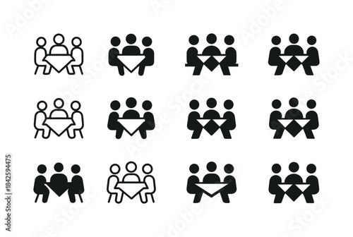 Community Logo Icons. Community building and social interaction