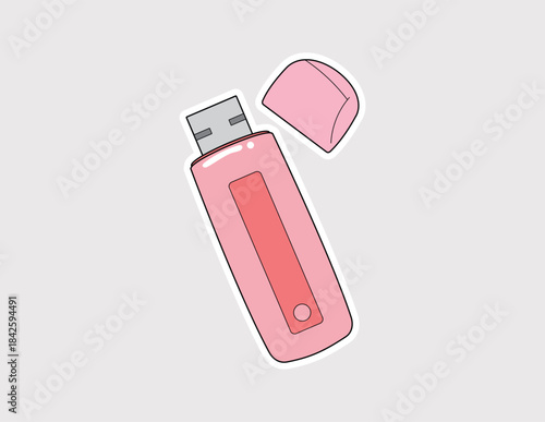 USB Flash Drive Vector for data storage and transfer. Essential for technology, computer, and digital data backup concepts