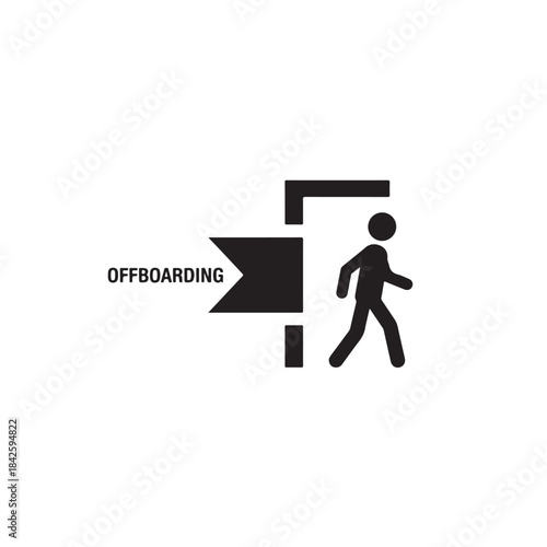 Employee Offboarding Icon – Staff Exit, HR Process, Offboarding Workflow Symbol