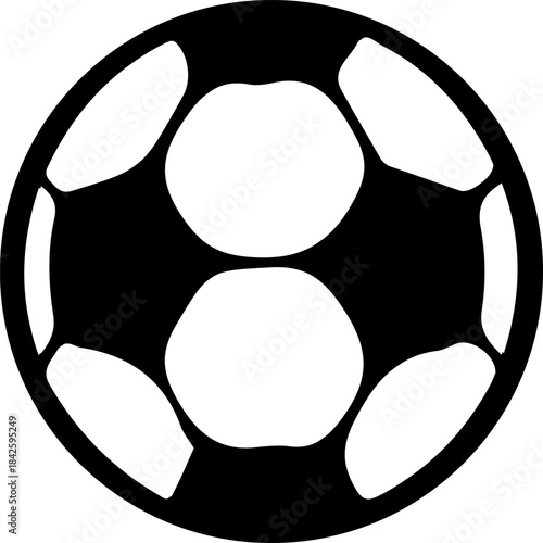 Black and white soccer ball vector icon set illustration round design element template