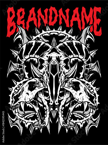 tshirt illustration design metal band merchandise devil goat