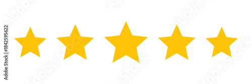 Five star rating icon in flat style. Customer product rating vector illustration on isolated background. Feedback sign business concept.