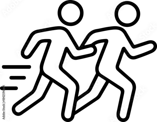 Black silhouette vector illustration of an athletic male runner in a sprint action pose for sports and fitness competition