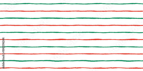 Christmas green and red jagged lines vector seamless pattern, thin stripes simple background