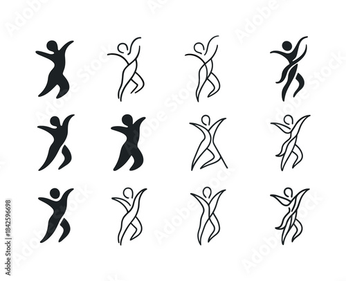 Exotic Dance Logos. Exotic dance and creative expression. Icon s