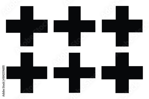 Set of eye off icon silhouette vector art illustration