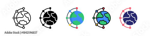 Global Network Multiple Style Icon Set Collection. 