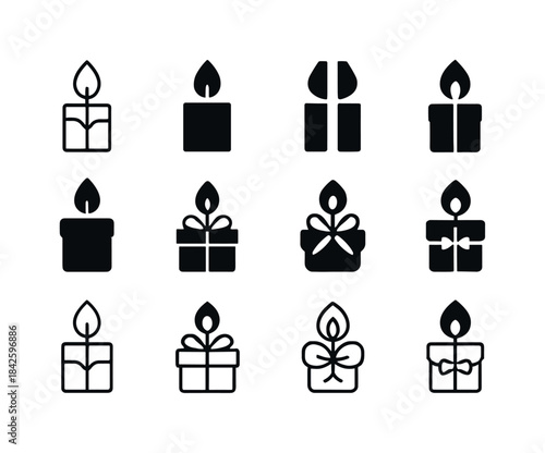 Holiday Logo Variations. Holiday celebrations and gifts. Icon se