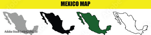 mexico dot map black halftone dotted map illustration vector, Vector style dotted map used for digital insights.