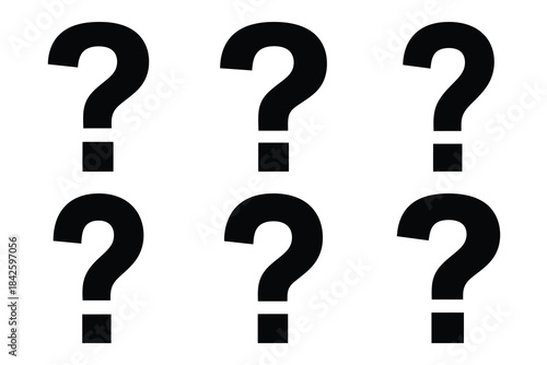 Set of help question icon silhouette vector art illustration