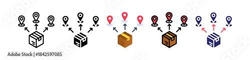 Distribution Multiple Style Icon Set Collection. 