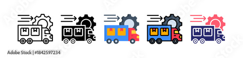 Delivery Service Multiple Style Icon Set Collection. 