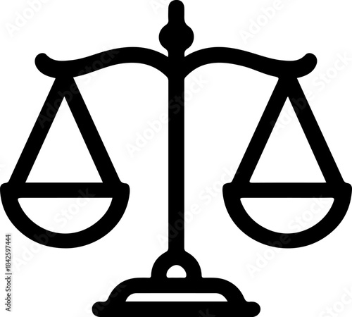 Law, money, and business concept illustration of the scales of justice symbol for legal equality and financial comparison