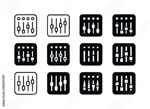 Radio Newsroom Icons. Newsroom for Radio. Icon set. Set Logo of