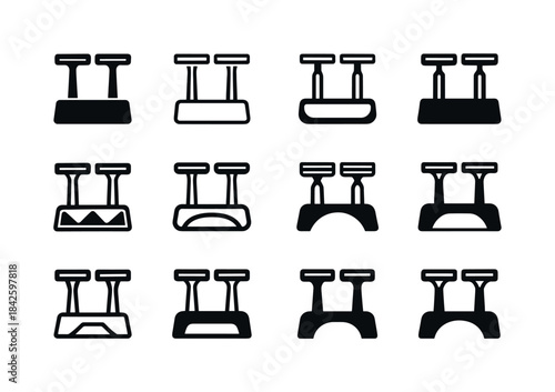 Razor Holder Icons. Razor holder. Icon set. Set Logo of razor ho