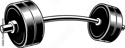 Heavy metal dumbbell isolated on white background for strength training and fitness