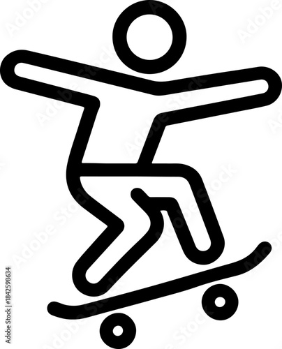 Vector silhouette illustration of people enjoying sport icons like skateboarding and roller skating