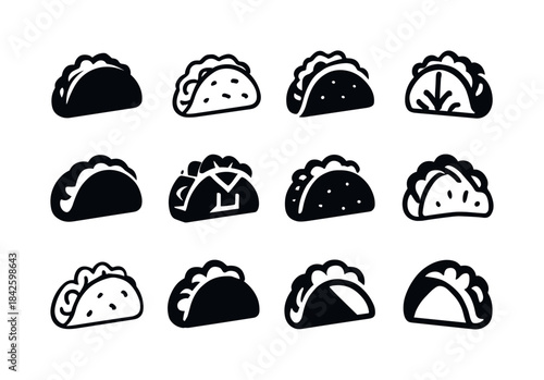 Street Food Emblems. Street food. Icon set. Set Logo of street f