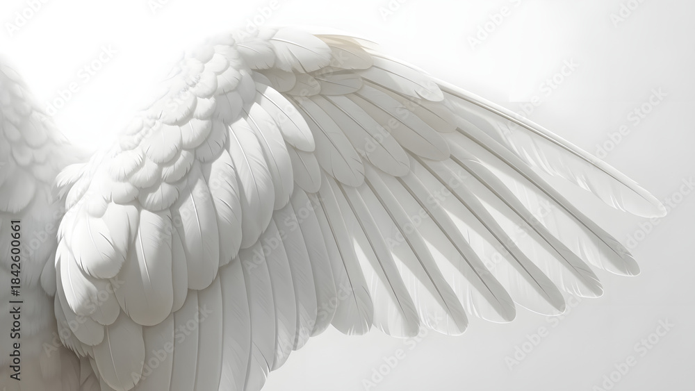 Fototapeta premium Angel Wing Feathers in Bright Light
