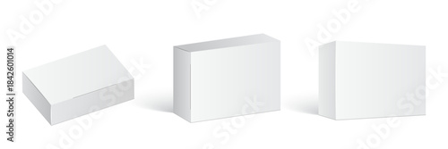 Cardboard box mockup icon in flat style. Package mock up vector illustration on isolated background. Carton container sign business concept.