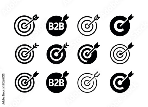 B2B Logo Variations. b2b marketing solutions. Icon set. Set Logo