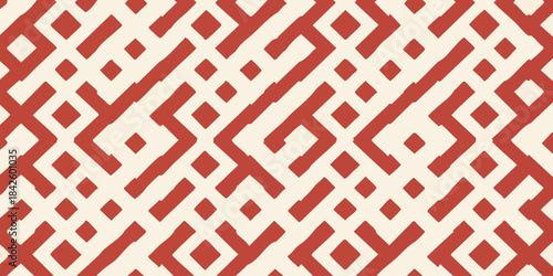 Modern Abstract Geometric Maze Line Pattern Seamless Vector Background for Creative Design