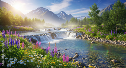 sunrise in the mountain