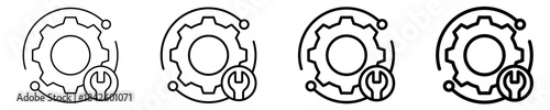 Gear Circuit  Icon Set Different Style Collection