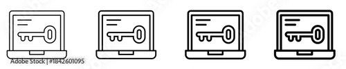 Computer Key Access  Icon Set Different Style Collection