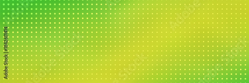 Abstract green gradient vector banner. Halftone dotted minimal contemporary long background with copy space for text