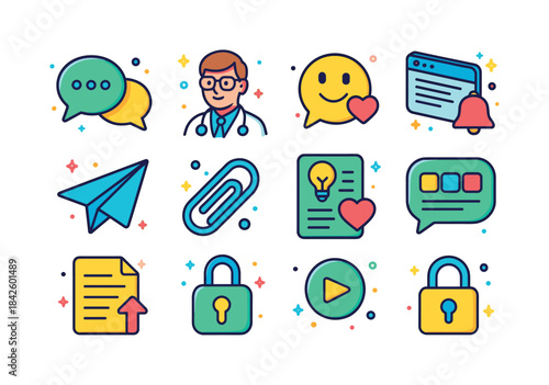 Medical Chat Icons. Medical Chat. Colorful isometric vector icon