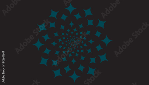 Spiral star abstract pattern on dark background