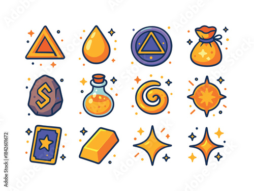 Alchemy Gold Icons. alchemy gold. Colorful isometric vector icon